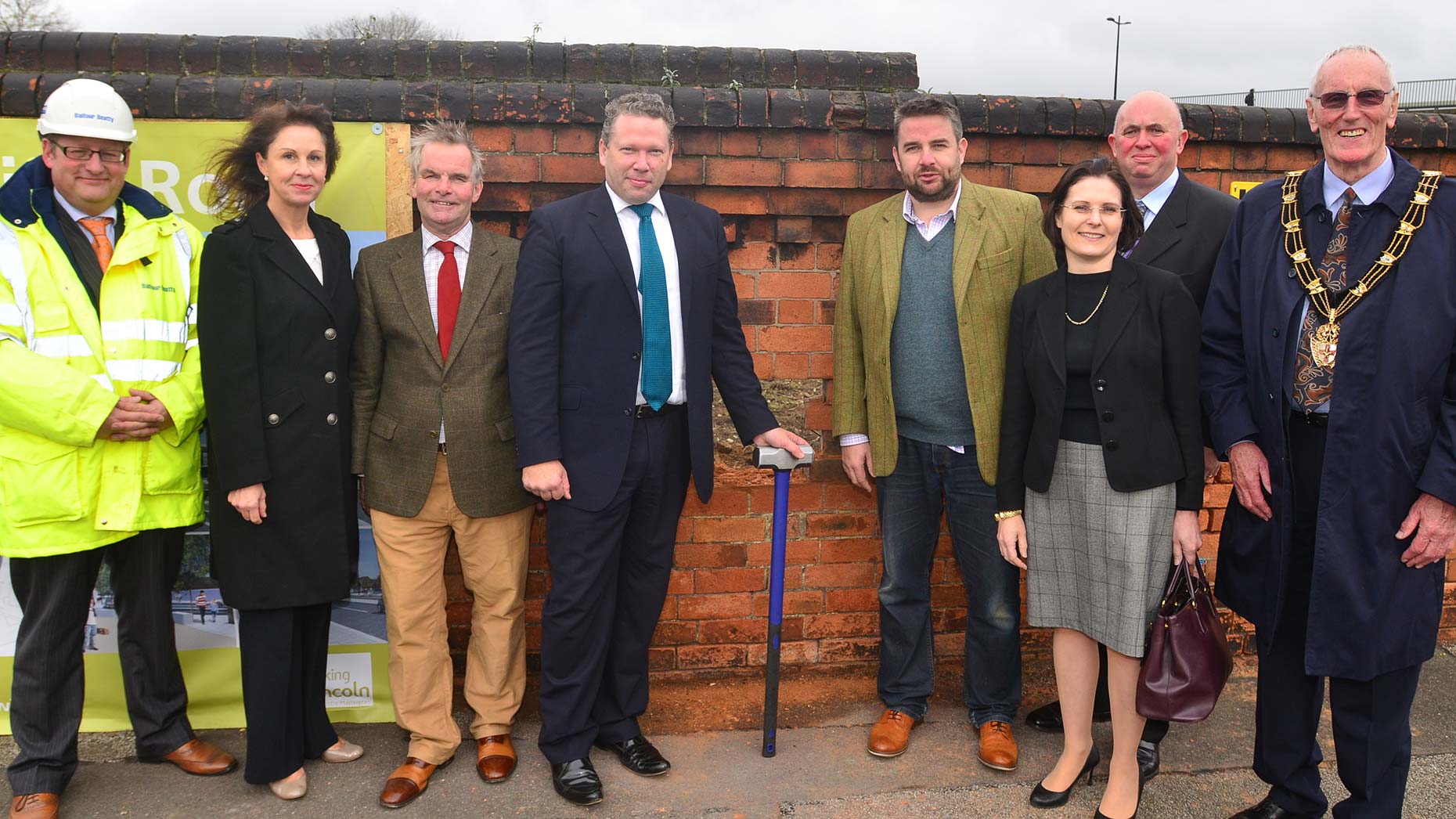 The project was launched by councillors, contractors and local business representatives. Photo: Steve Smailes for The Lincolnite