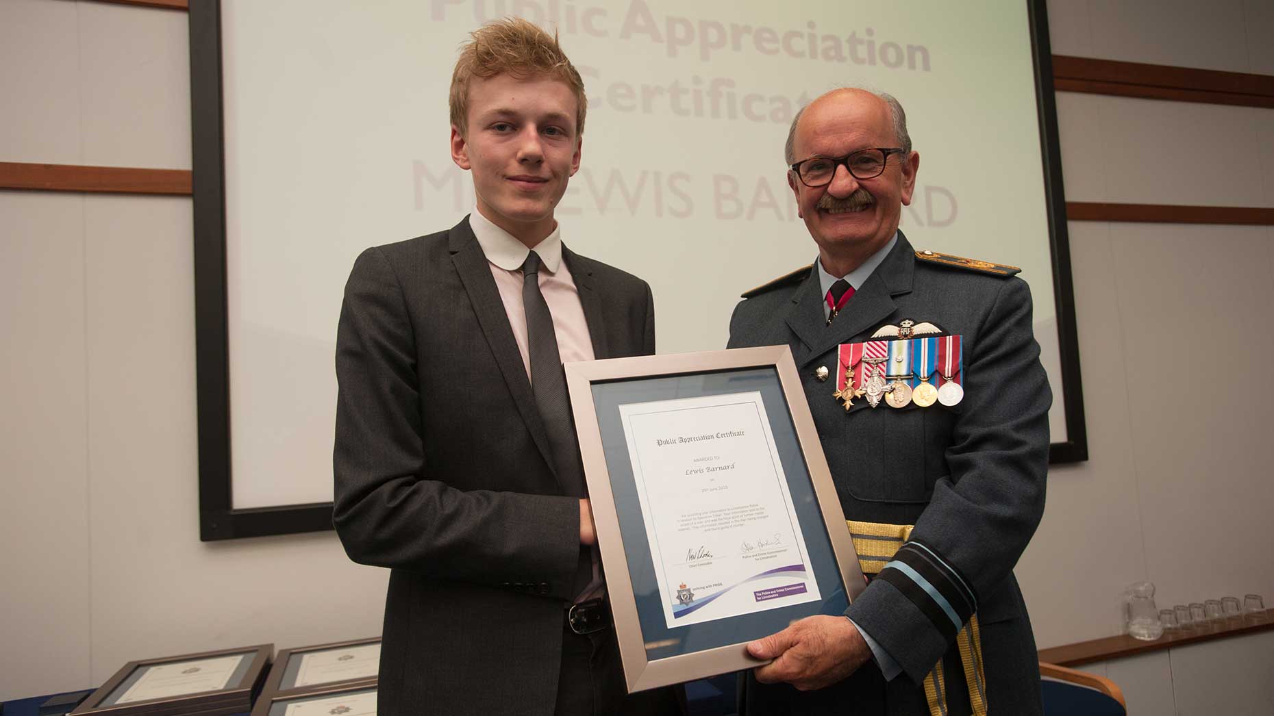 Lewis Barnard was thanked for his assistance with the Mingzi Yang murder case. Photo: Steve Smailes for The Lincolnite