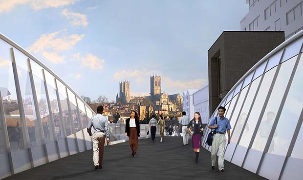 Visual from the new bridge by Stem Architects
