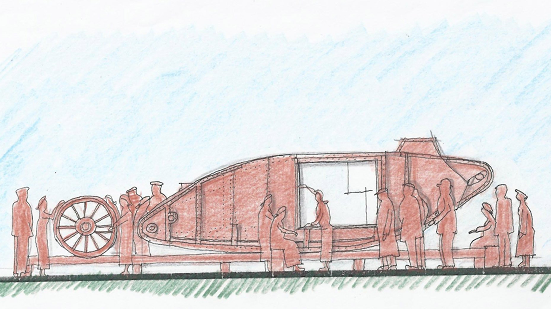 A sketch of the memorial layout, which would sit in the middle of Tritton Road roundabout