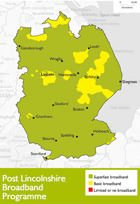 Lincolnshire broadband deployment map