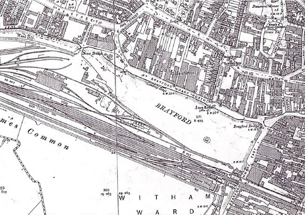 A map of Lincoln's Brayford area over 100 years ago. 