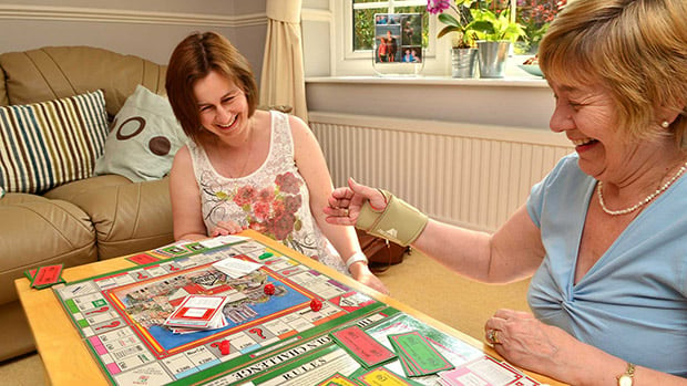 Dawn Tyas and Carol Thursby have a play of their copy of the board. Photo: Steve Smailes for The Lincolnite