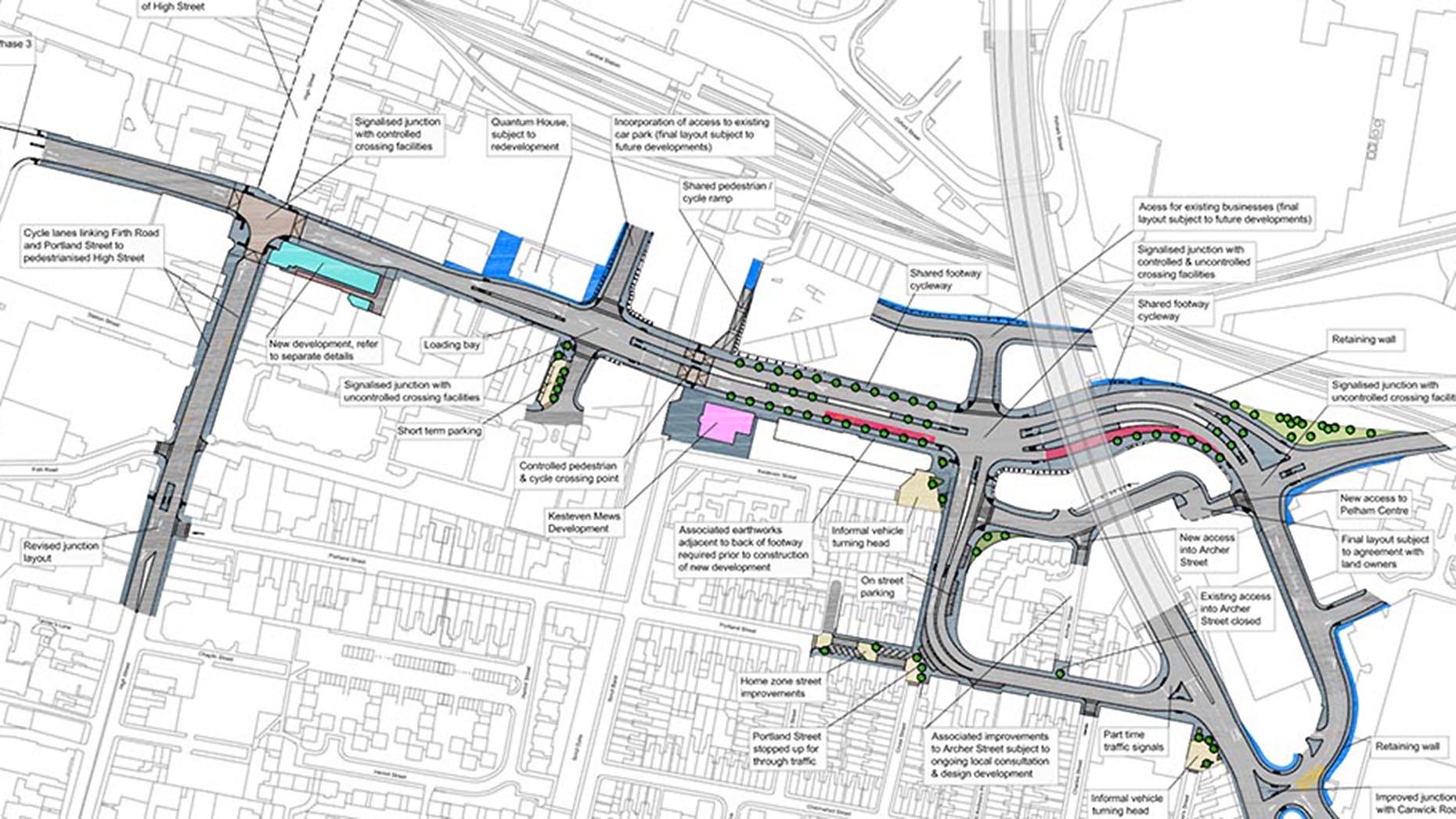 The plans for the Lincoln East West Link Road.