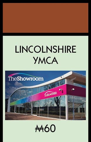 Lincolnshire YMCA's location on the Lincoln Monopoly board
