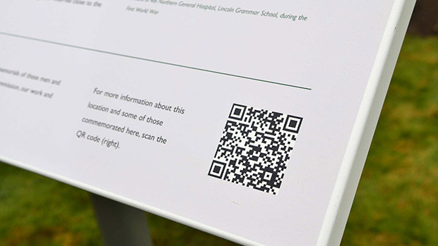 QR codes can be scanned by smartphones to deliver special content. Photo: Steve Smailes for The Lincolnite