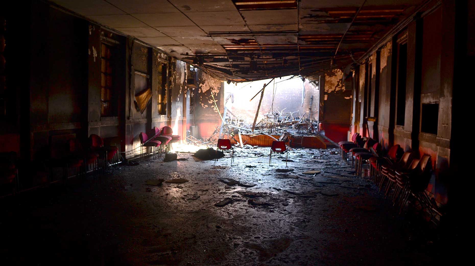 Fire damage at the Croft Street community centre in Lincoln. Photo: Steve Smailes for The Lincolnite