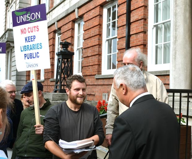 Save Lincolnshire Libraries campaigners handed in the last batch of petition signatures on September 30. Photo: File/The Lincolnite