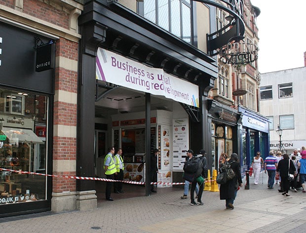 The High Street entrance to Waterside Shopping Centre has been temporarily closed.