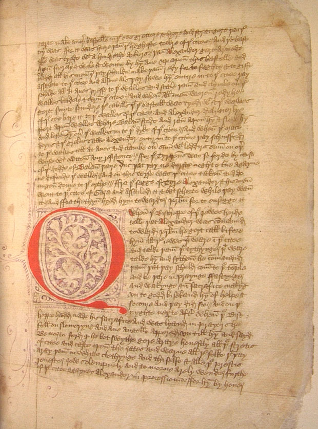 The medieval manuscript.