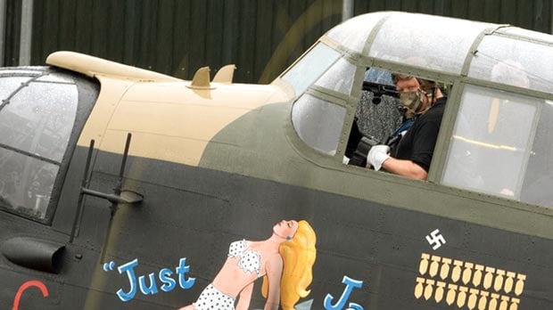 Mike Chatterton in the Cockpit of 'Just Jane' at East Kirkby.
