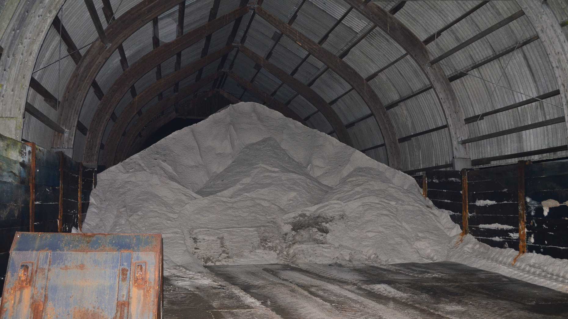 Gritting salt mix stock at the Sturton by Stow Highways depot, which covers the north Lincoln area as well.