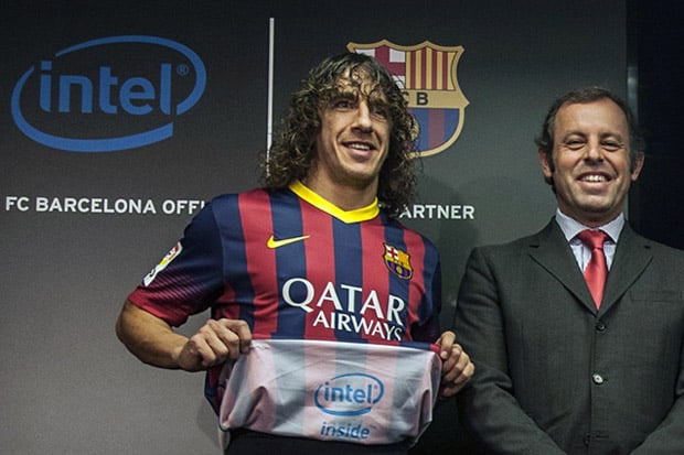 FC Barcelona and Intel's T-shirt deal.