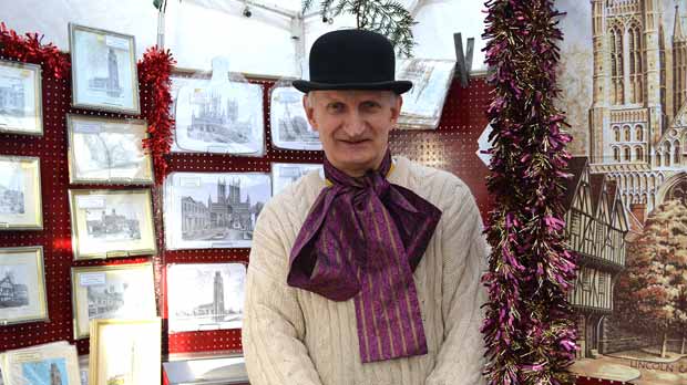 John Bangay has been a stall holder at the Lincoln Christmas Market for 31 years. Photo: Emily Norton