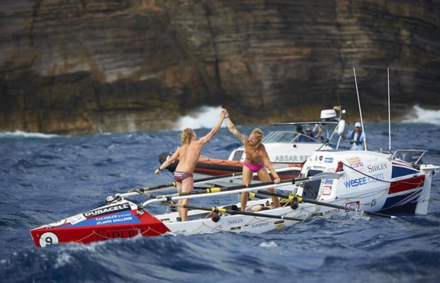 The pair became the youngest rowers ever to complete the challenge. Photo: Atlantic Challenge