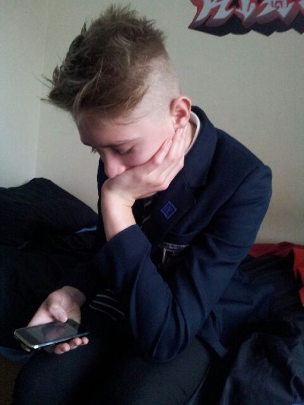 Kian's 'short back and sides' style is a popular trend, but one which cost him his first day of term.