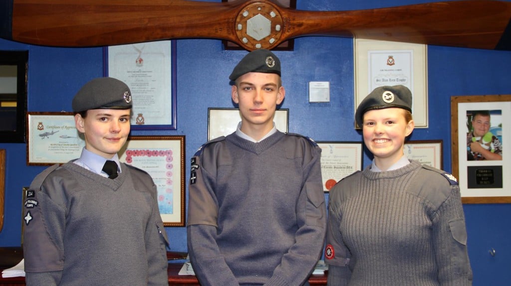 (L to R) Cadet Katherine Maple, Corporate Adam Saxby and Sergeant Samantha Evans. Photo: Emily Norton