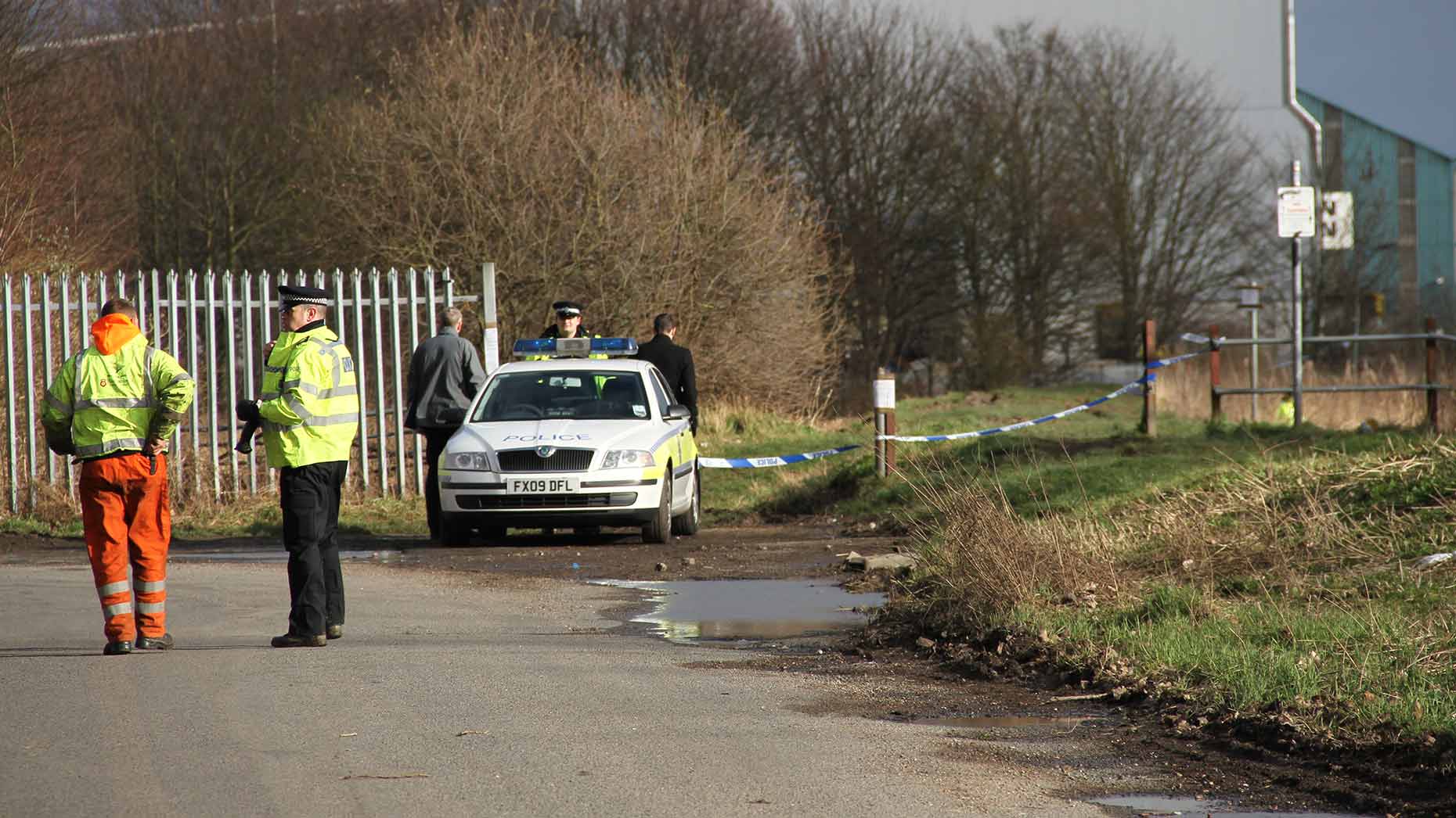 Police carrying out investigations at the scene on February 9, 2014. Photo: E Norton for The Lincolnite