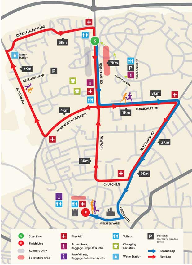 The 2014 10K Road Race route. Source: City of Lincoln Council