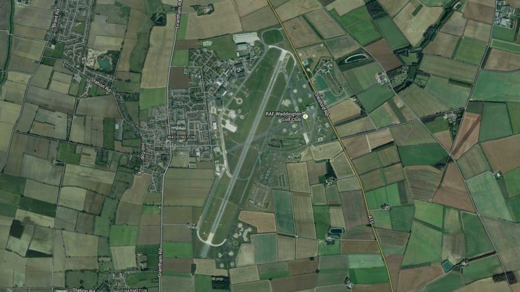 Satellite view of the RAF Waddington base near Lincoln. Image: Google Maps