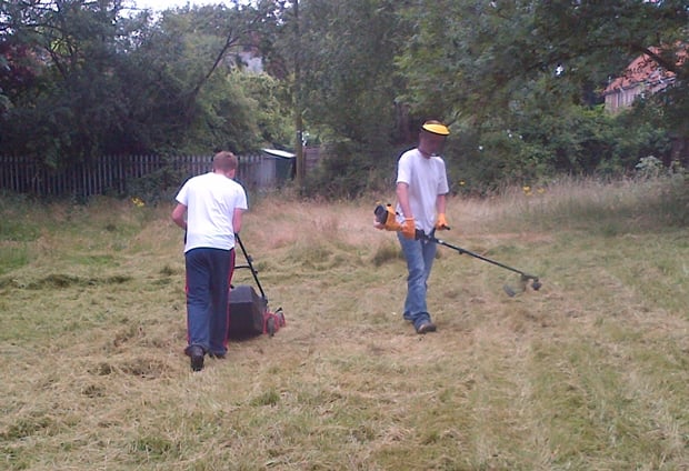 Young offenders clean up St Giles Parish Church in Lincoln. Photo: LCC