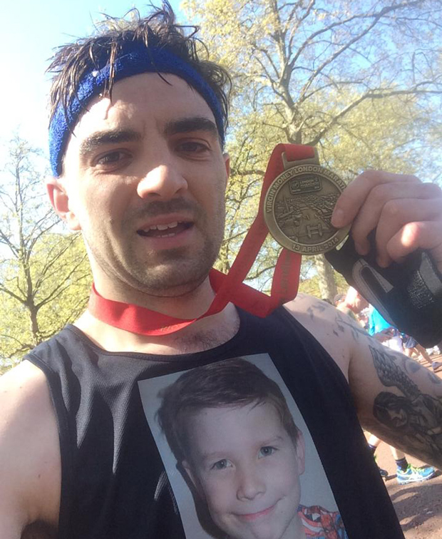 Joey Fisher from Lincoln ran the London Marathon on April 13.