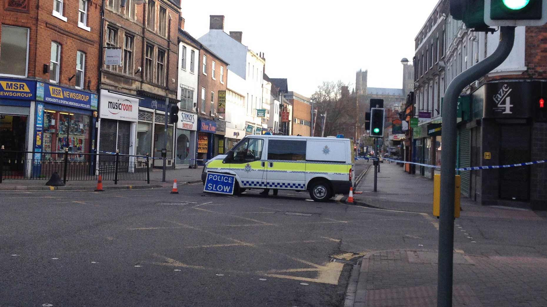 Police investigations closed a part of the High Street. Photo: Chris Brandrick 