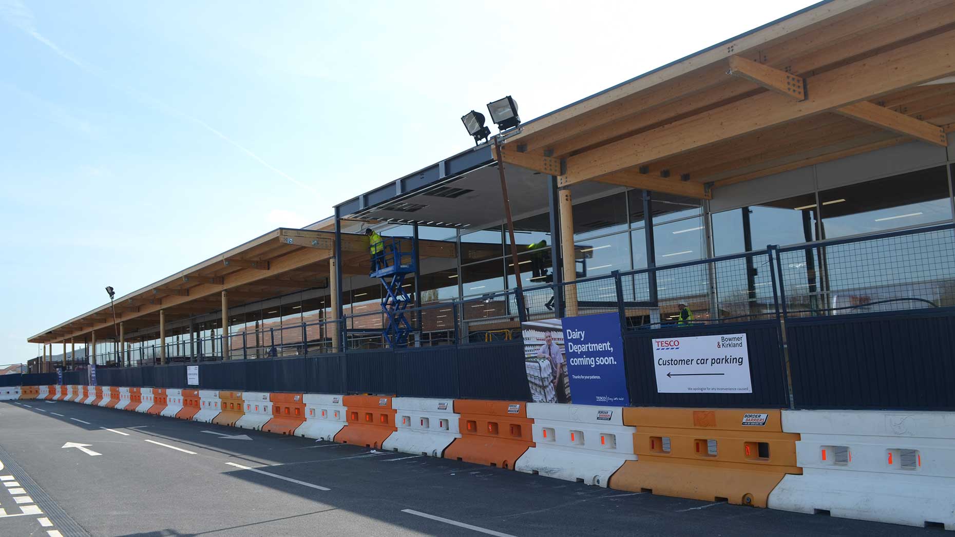The larger building for the new Tesco in uphill Lincoln.