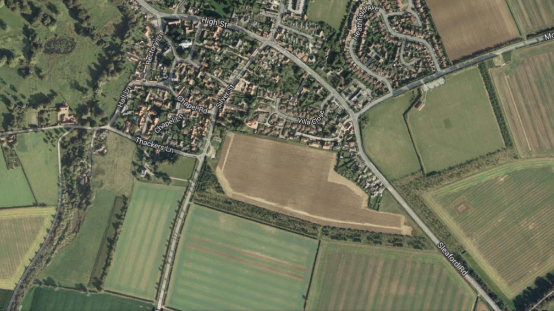 The Branston residential development plan is proposed for land east of Mere Road and west of Sleaford Road. Photo: Google Maps 
