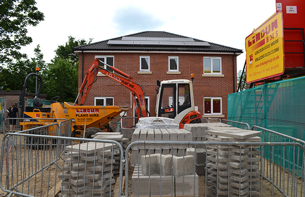 Work is almost finished at the Stapleford Avenue development of five council  eco-homes. Photo: Emily Norton