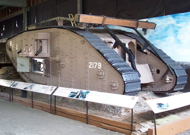 The Mark IV tank at the Museum of Lincolnshire Life in Lincoln