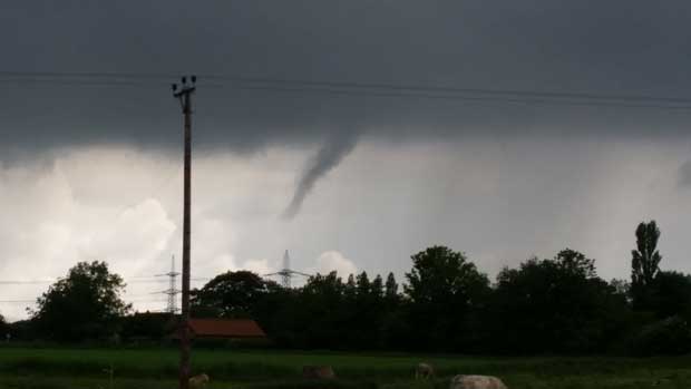 Funnel clouds in Alkborough , North Lincolnshire on June 4. Photo: Lorna Staves