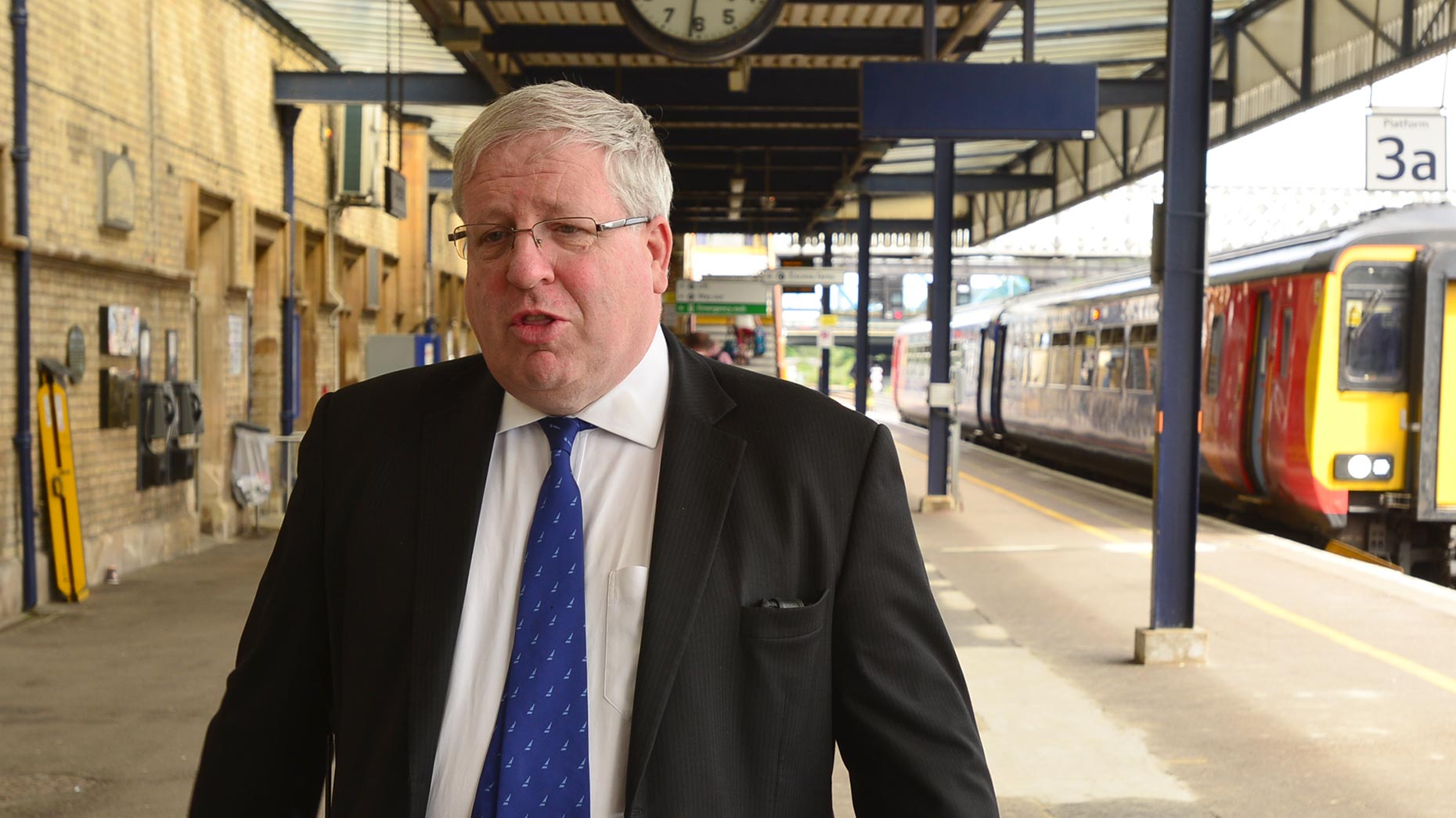 Transport Secretary Patrick McLoughlin at Lincoln Central station on June 26, 2014. Photo: Steve Smailes/The Lincolnite