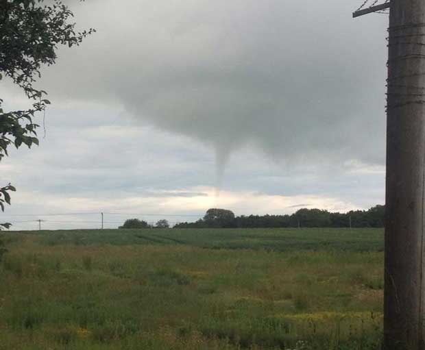 Tom Christopher captured the funnel clouds from Fiskerton