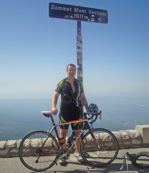 Duncan will cycle up Club des Cingles du Mont Ventoux' in the south east of France three times.