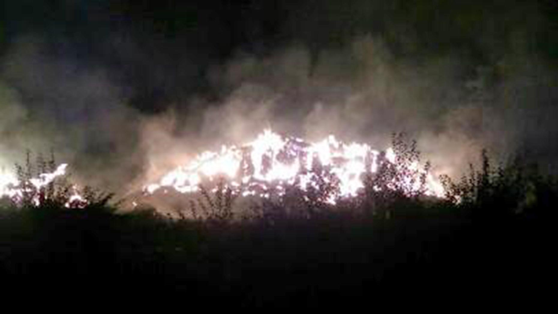 The fire off B1241 between Stow and Willingham by Stow. Photo: @LincsRPU