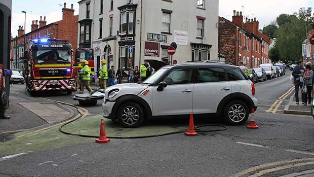 The collision has led to Hungate, Corporation street and West Parade being closed off while the vehicles are recovered. 