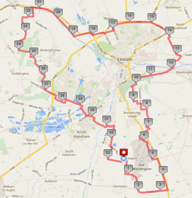 The route map for the Beating the Bounds charity walking challenge.