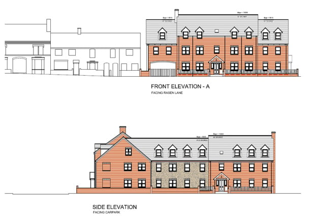 The visual plans for the part two-storey part three-storey apartments.