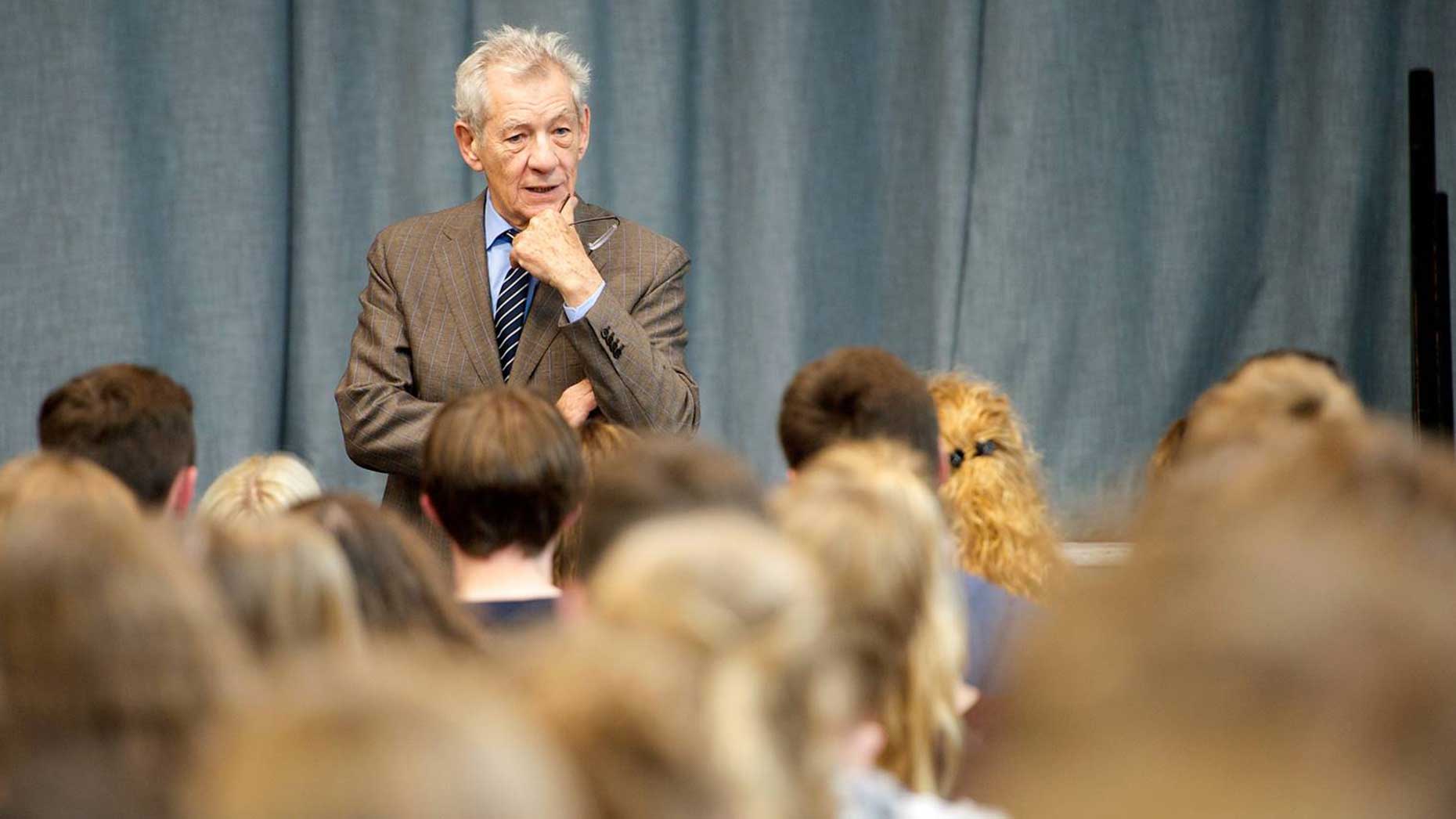 Sir Ian McKellen at William Farr School in Welton