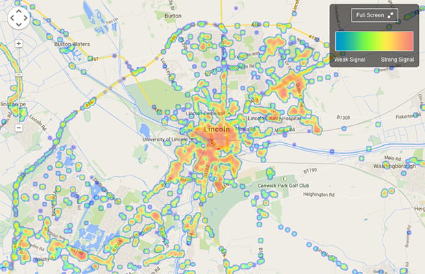 Map shopping all providers' combined 2G, 3G and 4G coverage by crowdsourced data. 