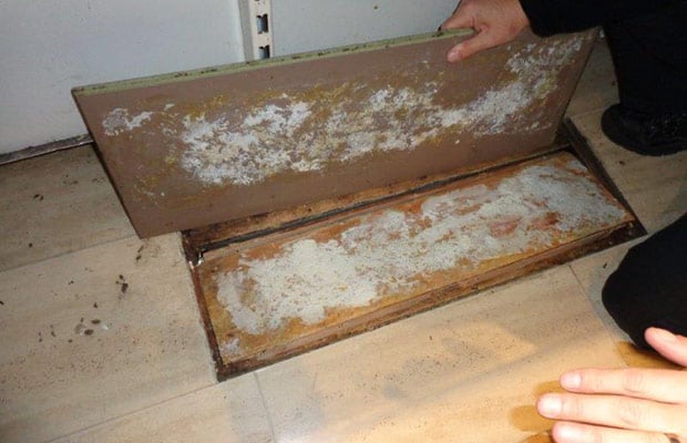 Cigarettes were found hidden under the floorboards.