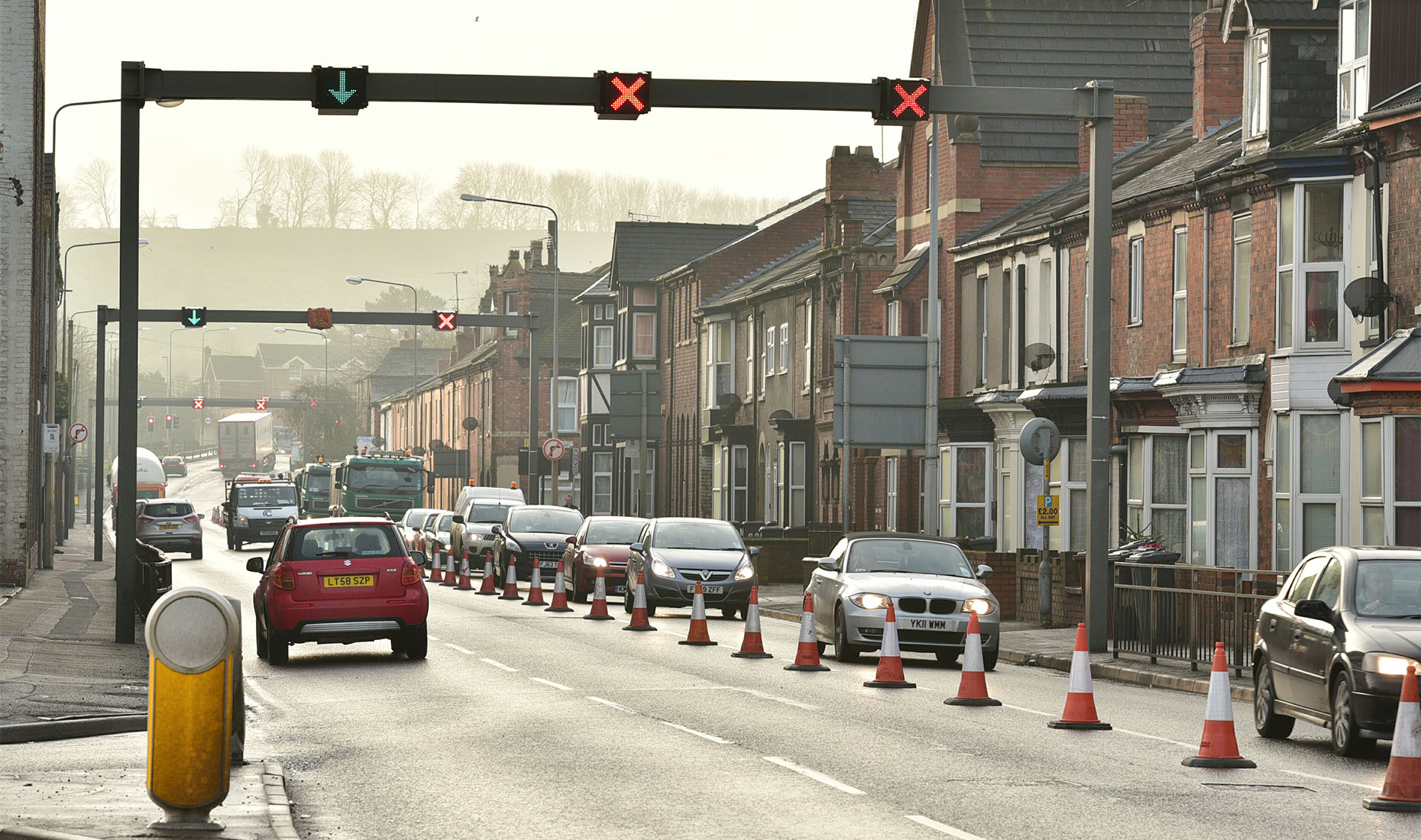 The Canwick Road works are causing traffic disruption in the area. Photo: Steve Smailes for The Lincolnite