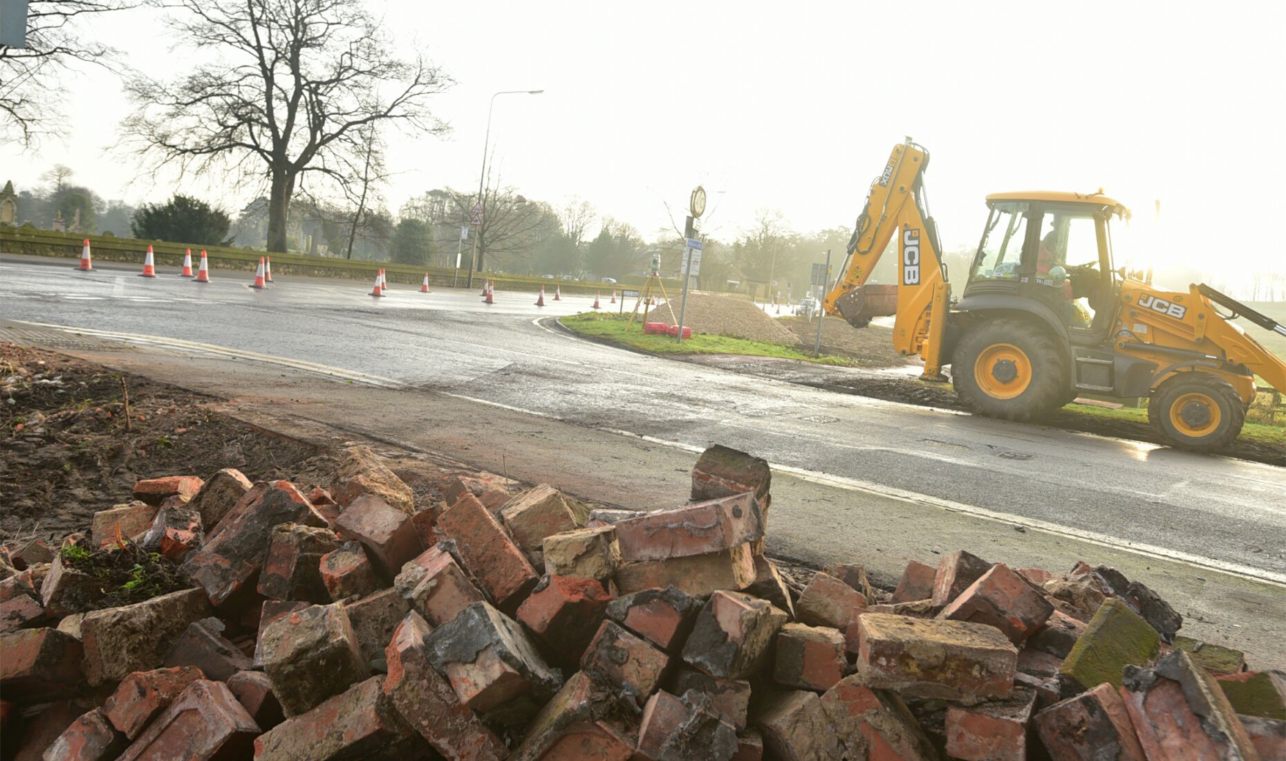 The roadworks to improve access to Canwick Road in Lincoln. Photo: Steve Smailes for The Lincolnite