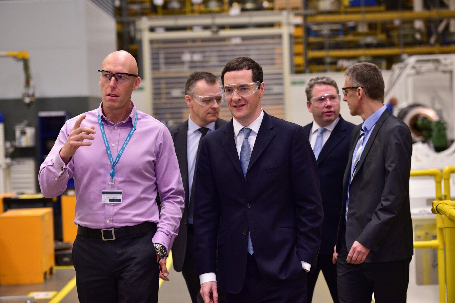 Chancellor George Osborne as he toured the Lincoln Teal Park Siemens facility. Photo: Steve Smailes for The Lincolnite