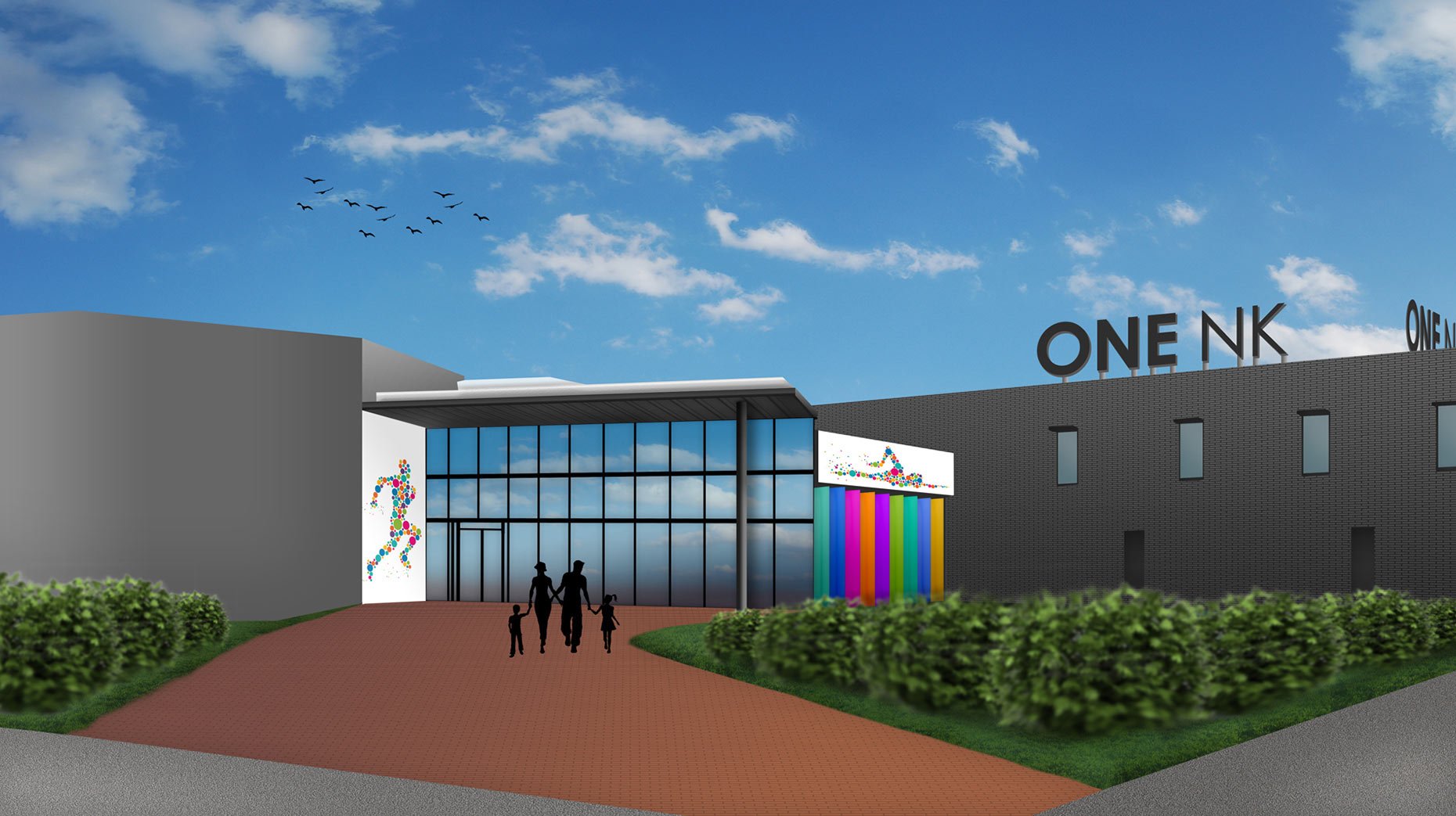 A mock up of how the centre’s external view could look with the new branding. Artist's Impression: NKDC