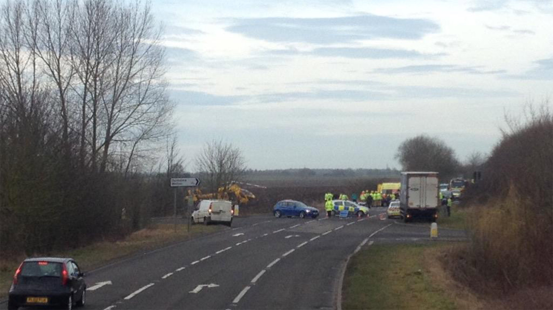 Two people injured after A46 crash near Lincoln