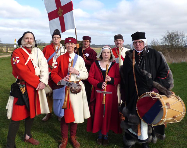 City of Lincoln Waites (the official band of the Mayor of Lincoln) led the medieval funeral procession, of The Kynges Guard, across Bosworth Battlefield on Saturday 22nd March 2015.