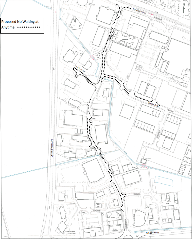 The proposed parking restrictions along Sadler Road and Kingsley Road. 