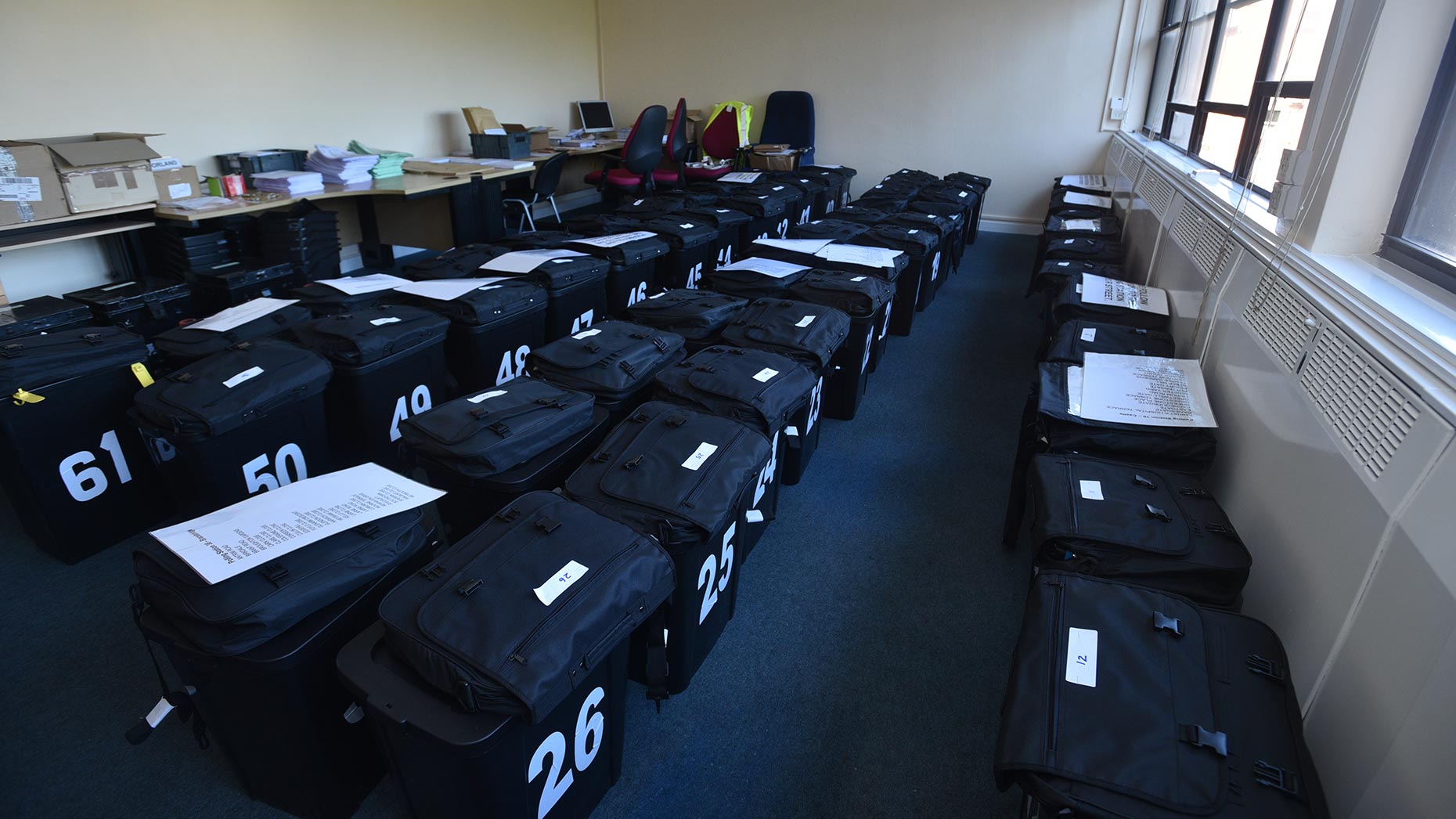 The council's new ballot boxes being prepared at City Hall. Photo: Steve Smailes for The Lincolnite